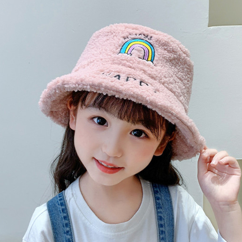 Kids'rainbow hat with lambswool