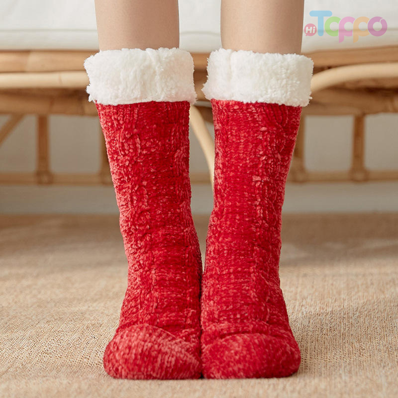 Winter Plush Thickened Warm Adult Fluffy Floor Socks Warm Soft Long Slipper Home Socks Chenille Floor Sock