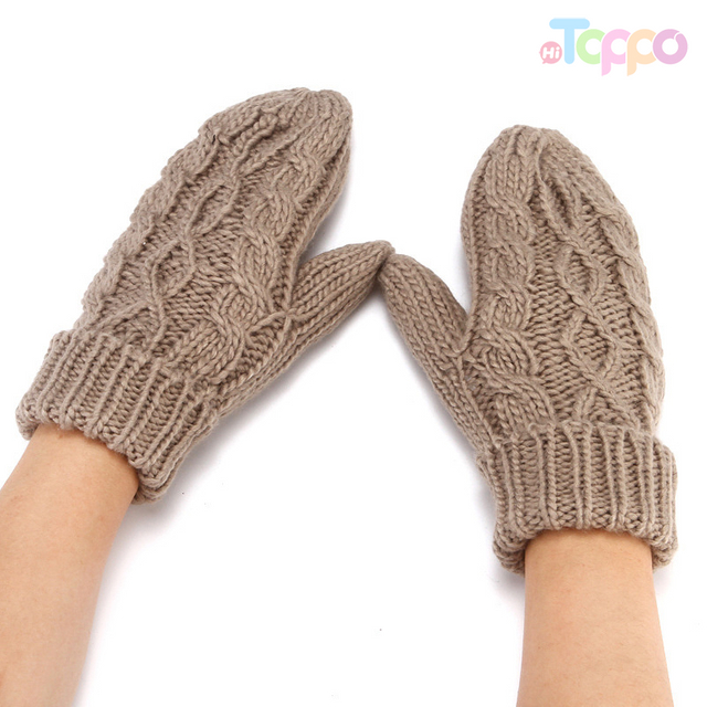 Acrylic Purl Jacquard Solid Mittens