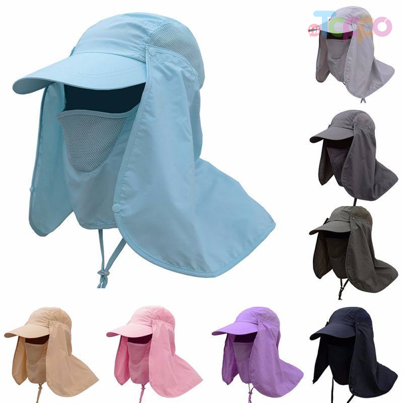 Outdoor Sports Hiking Visor Hat UV Protection Face Neck Cover Fishing Sun Protect Cap Outdoor Protective Hat