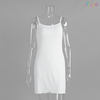 White Eyelet Texture Camisole Dress with Scalloped Hem