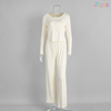 Women's Cream 3-Piece Cardigan & Loungewear Set