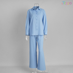 Soft Light Blue Relaxed Fit Loungewear Set