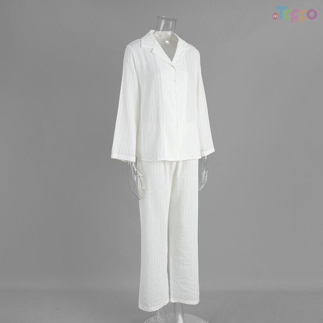 Women's Long Sleeve Striped Soft Comfortable Breathable Pajama Set