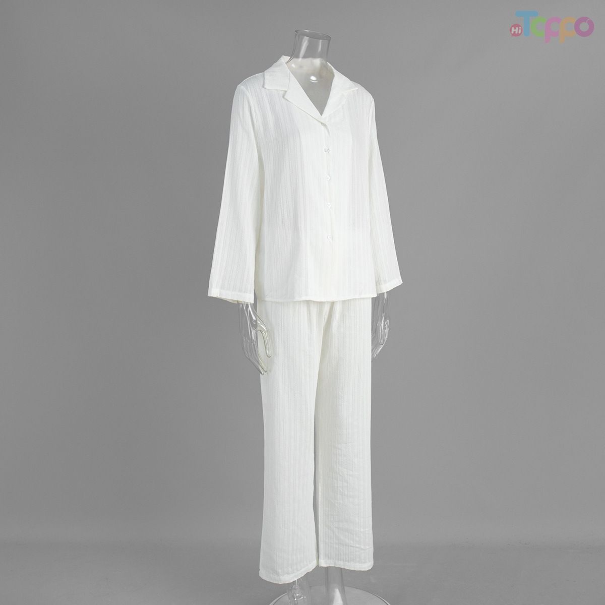 Women's Long Sleeve Striped Soft Comfortable Breathable Pajama Set