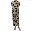 Beige Black Irregular Polka Dot Short-Sleeve Loungewear Set