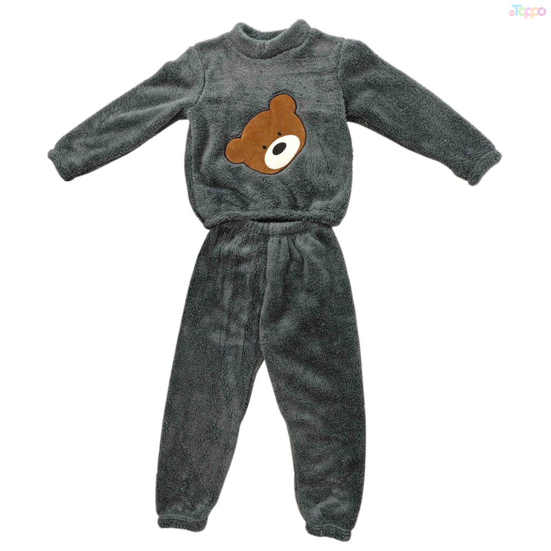 Cute Teddy Bear Fluffy Pajama Set