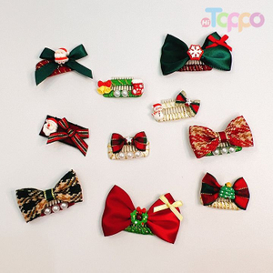 Yorkie Christmas Bow Clips Holiday Pet Accessories