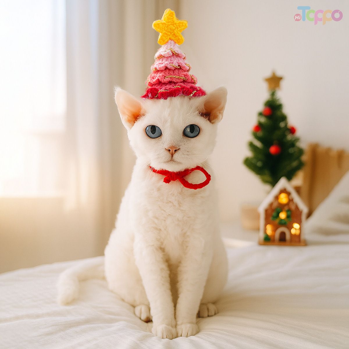 Cute Knitted Xmas Tree Hat for Dogs & Cats