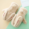 Fluffy gloves with magnetic suction rabbit ears