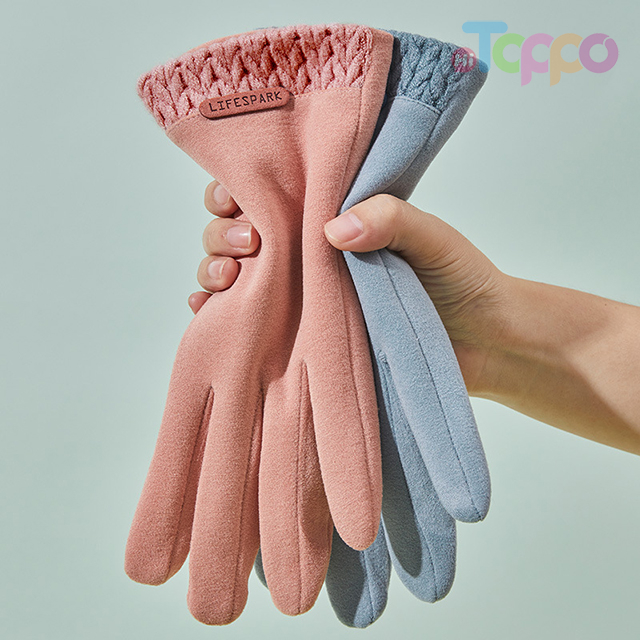 Winter Thicken Warm Touch Screen Gloves Soft Fashion Simple Solid Gloves for Women
