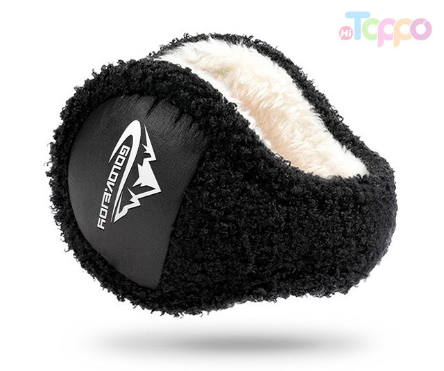 Thickened plus fleece back wear portable foldable plush ear warmer