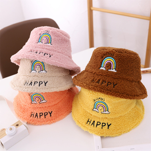 Kids'rainbow hat with lambswool