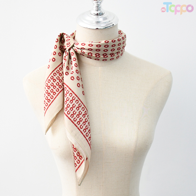 New Fashion Elegant Kerchief Neck Scarf Women Square Imitated Silk Satin Scarf