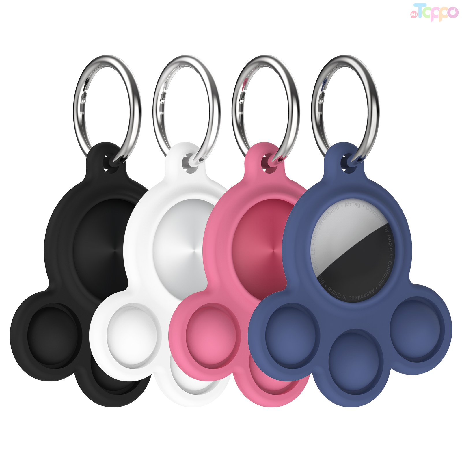 Airtag Holder Compatible for Apple Air Tag Case Silicone Pet Dog Cat Collar And Kids Pop Bubble Fidget Sensory Toys Anti-Sratch