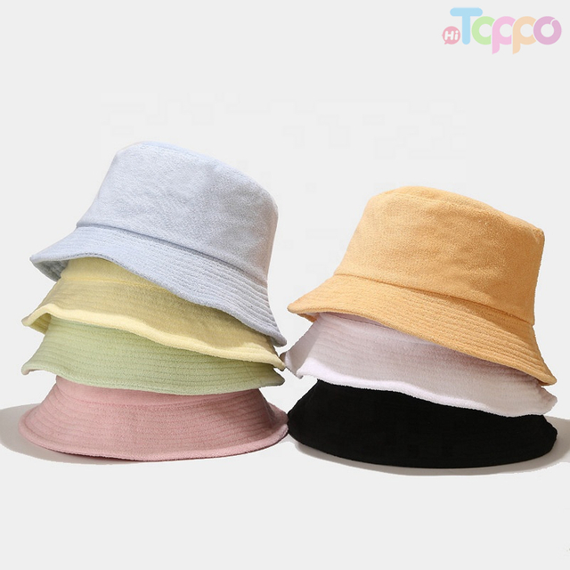 Plain Cotton Blank Terry Cloth Towel Bucket Hat