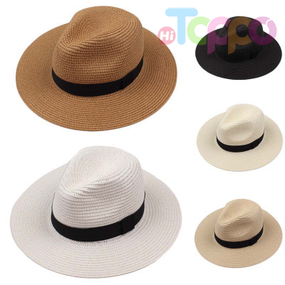 Outdoor Women Men Unisex Spring Summer Breathable Sun Straw Braid Floppy Straw Hats