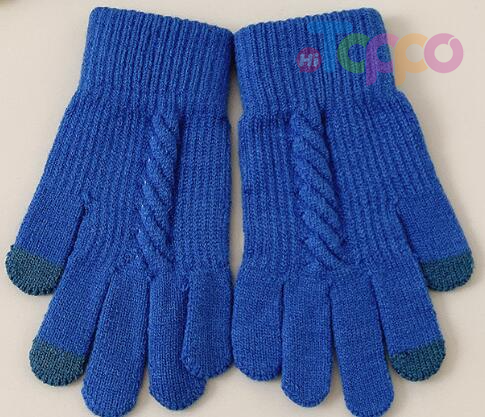 Acrylic Purl Jacquard Touch Panel Gloves 