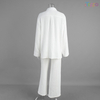 White Textured Oversized Shirt & Wide-Leg Loungewear Set
