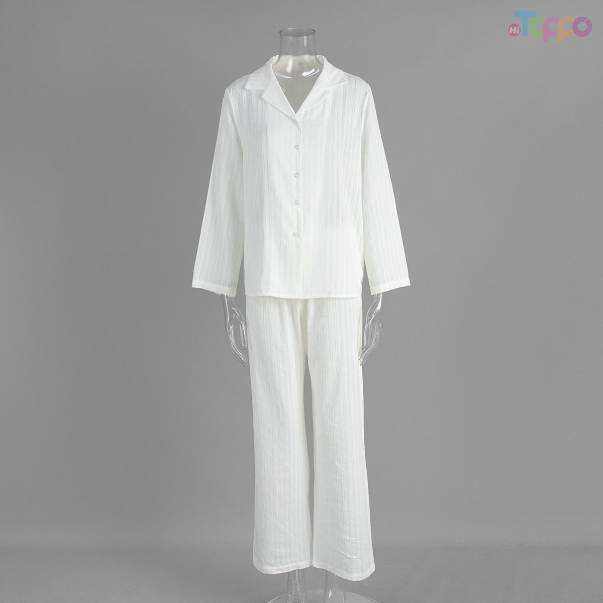 Women's Long Sleeve Striped Soft Comfortable Breathable Pajama Set