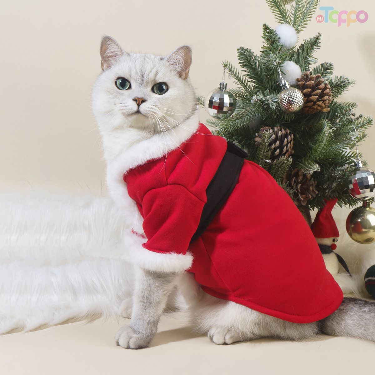 Festive Pet Santa Costume for Christmas Parties