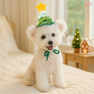 Cute Knitted Xmas Tree Hat for Dogs & Cats