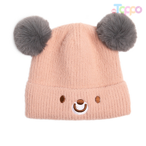 Kids Core Spun Yarn Solid Embroidery Knitted Hat