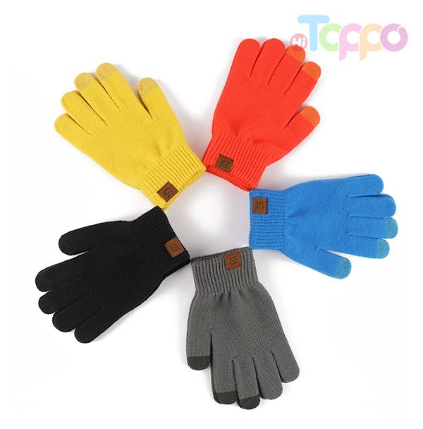 Acrylic Texting Gloves Knitted Unisex Gloves Winter Colorful Gloves