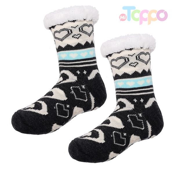 Acrylic Jacquard Floor Socks Anti Slip Keep Warm Winter Slipper Fuzzy Indoor Cozy Socks 
