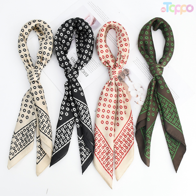 New Fashion Elegant Kerchief Neck Scarf Women Square Imitated Silk Satin Scarf