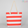 Jacquard Weave Full Color Printed Rope Handle Cotton Canvas Beach Bag