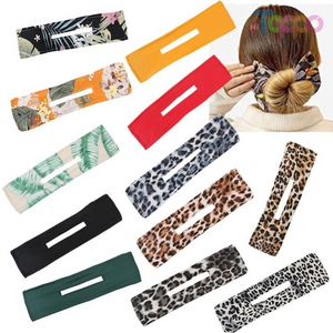 Fashion Flexible Classy Multicolor Cloth Magic Clip Elastic Band Fabric Deft Bun Hair Bun Maker