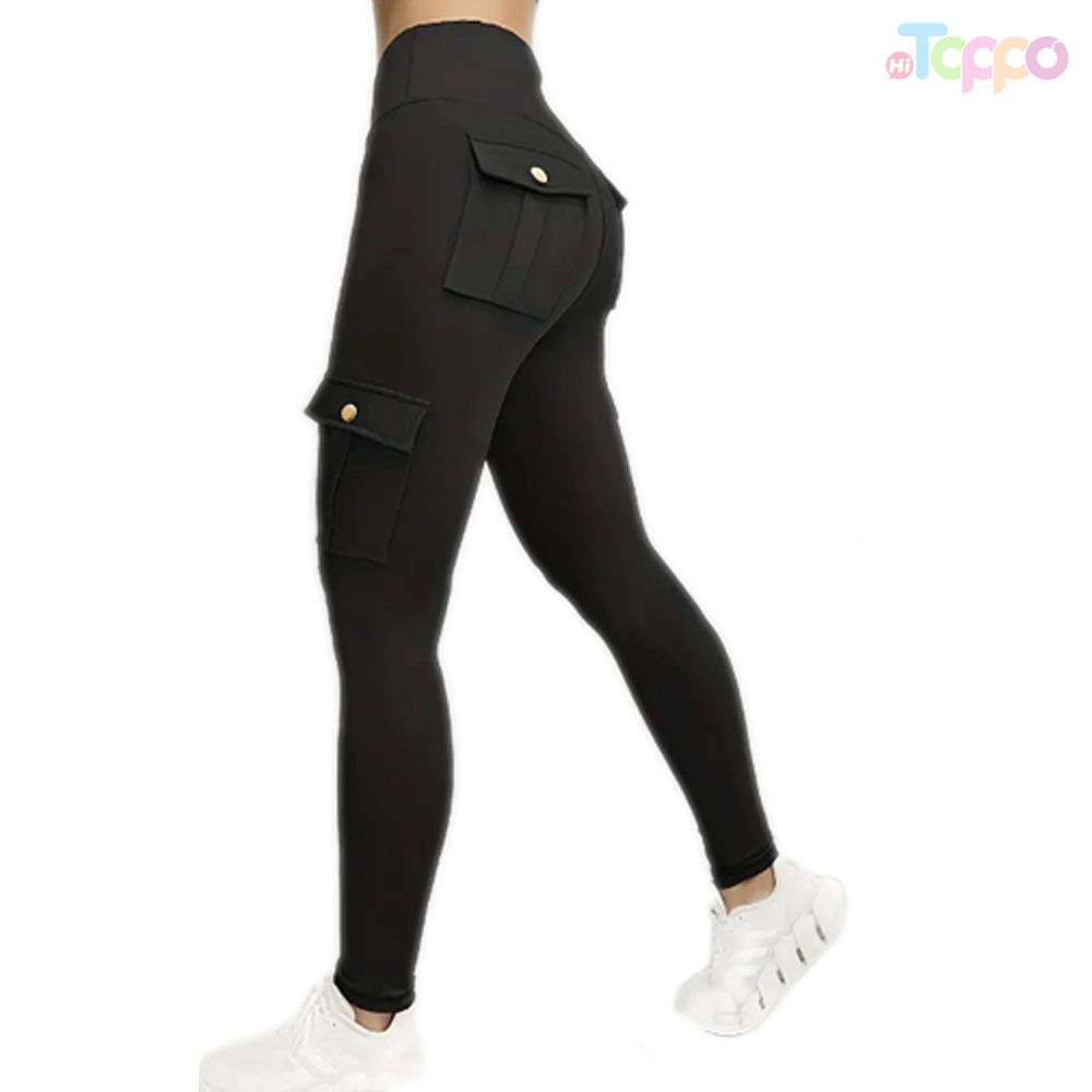 Custom Sportswear High Waist Cargo Fitness With Pockets Yoga Pants Leggings