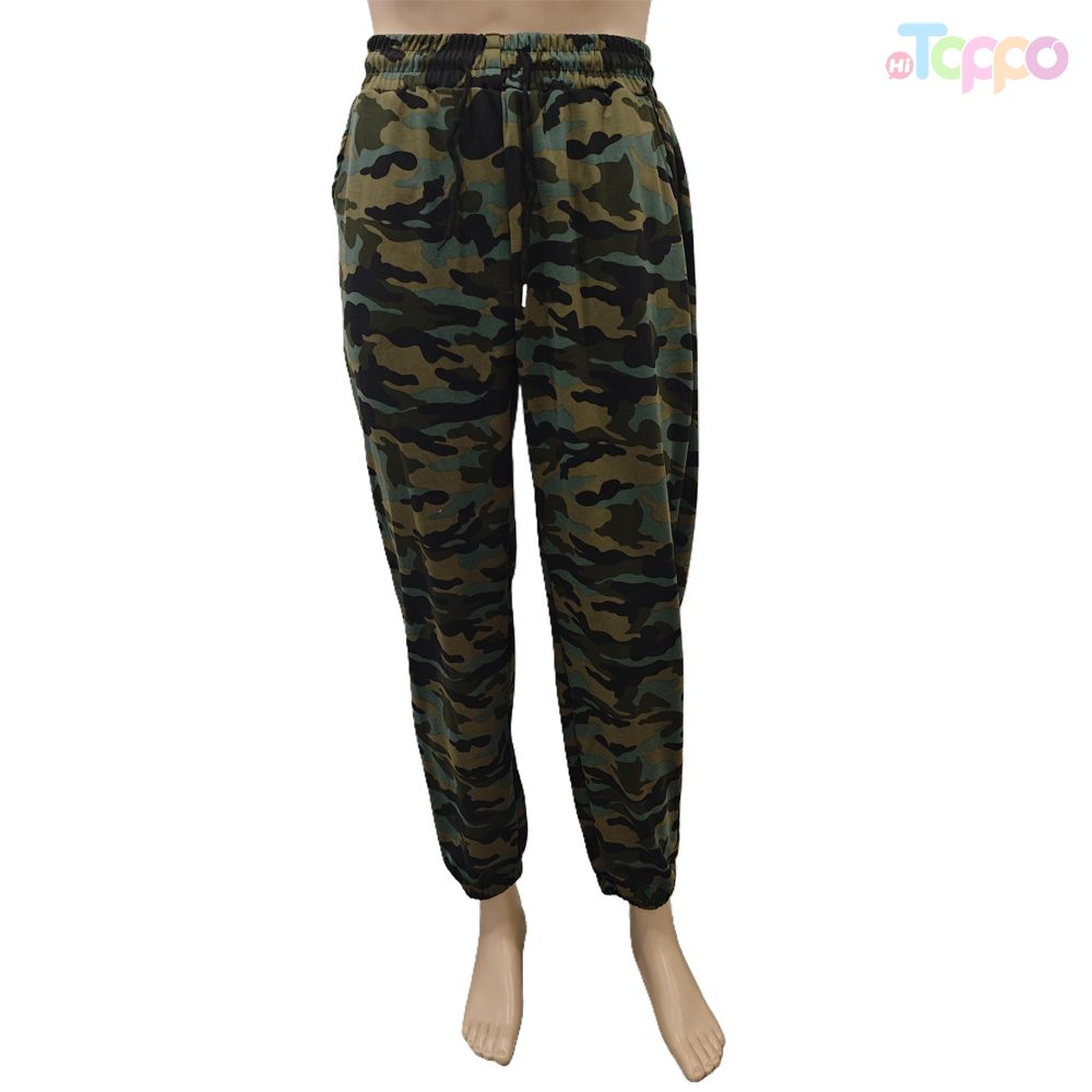 Women's Camouflage Elastic Waist Casual Trousers 