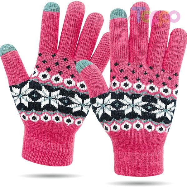Acrylic Jacquard Gloves 3 Touch Tips Texting Gloves Touch Screen Gloves