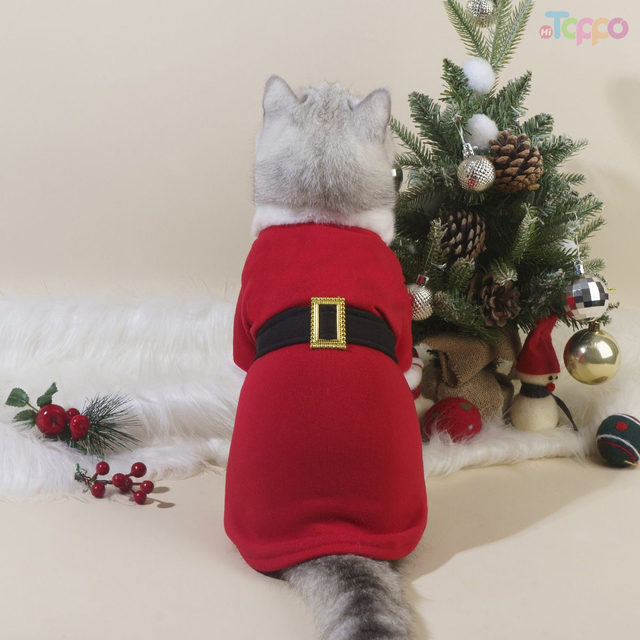 Festive Pet Santa Costume for Christmas Parties