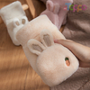 Lovely Cartoon Fingerless Flip Gloves Rabbit Hair Thicken Winter Warm Gloves for Girls