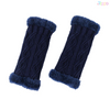 Plus fleece thickened gloves diamond shaped short knitted missing finger plush cuff