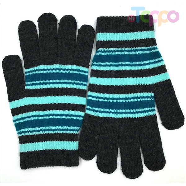 Acrylic Striped Gloves Outdoor Knit Gloves Men's And Women's Magic Gloves