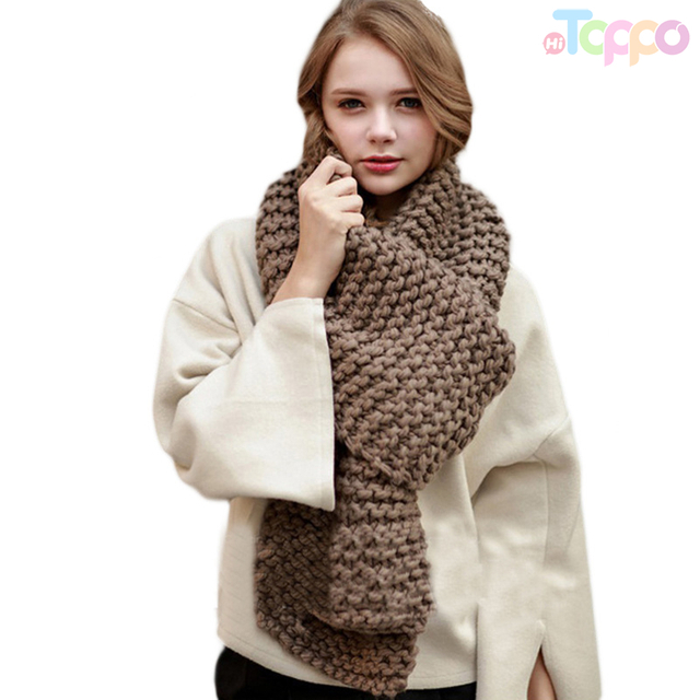 Thick Scarf Wool Scarf Autumn Winter Warm Knitted Scarves for Men Women