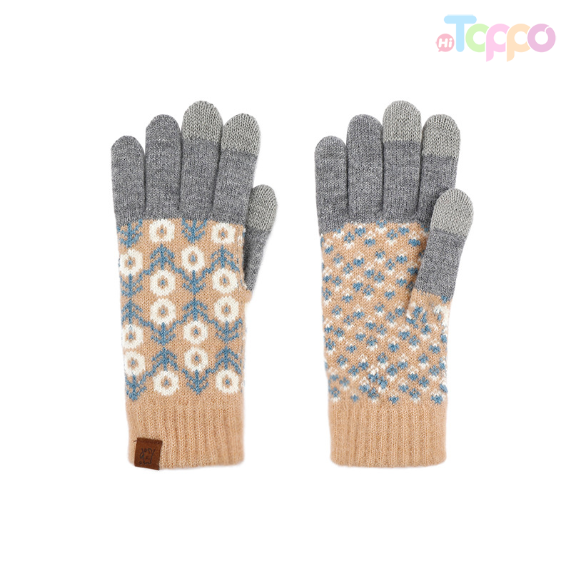 Acrylic 7 Gage Jacquard Touch Panel Gloves 