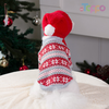 Christmas Pet Sweater with Snowflake Pattern & Hooded Scarf