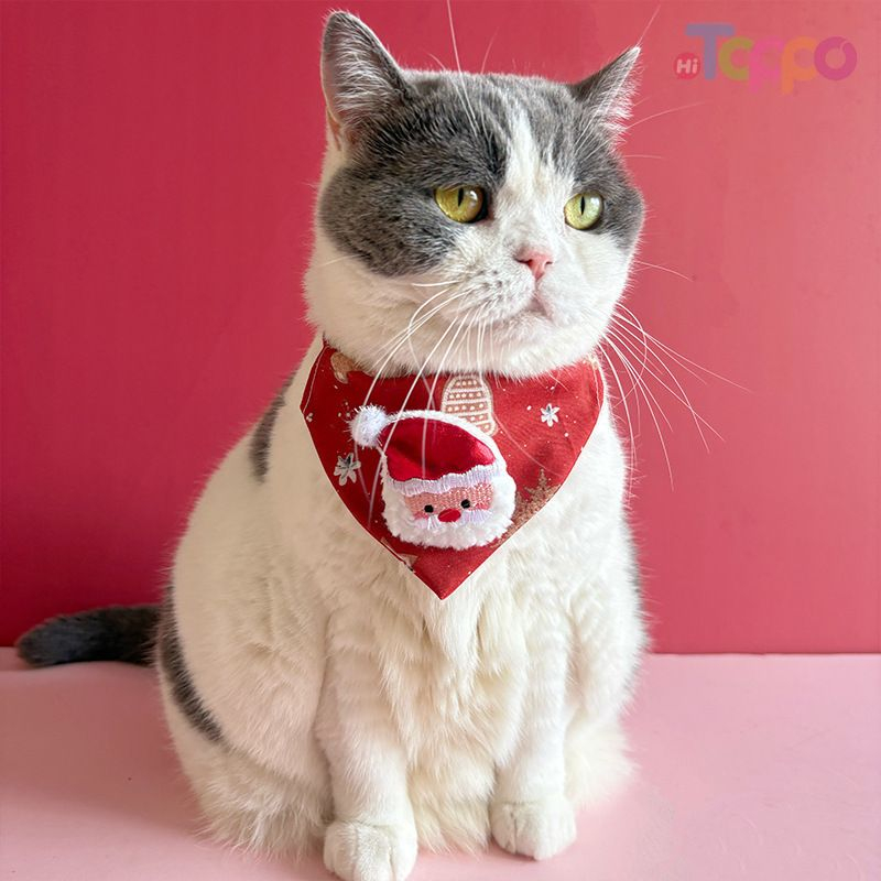 Cute Santa Pet Bandana for Holiday Season