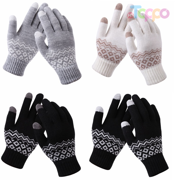 Acrylic Touch Screen Jacquard Gloves
