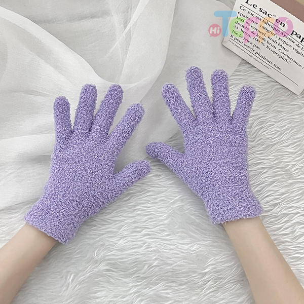 Adult Thick Solid Cosy Knit Gloves Acrylic Colorful Knit Gloves