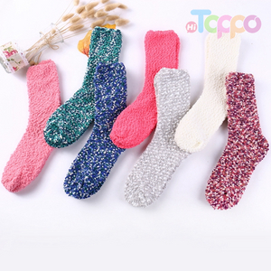 Nylon Pingpang Yarn Plain Socks Stockings Winter Warm Socks