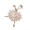 Dancing Girl Pearl Rhinestone oil brooch