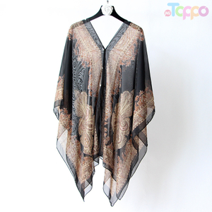 Women Scarf Shawl Poncho Printed Sunscreen Scarf Sun Protection Shawl Beach Shawl Bikini Cover Soft Comfortable