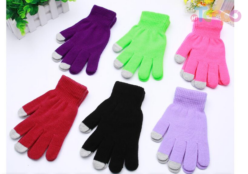 Acrylic 7-gage Solid Touch Panel Gloves