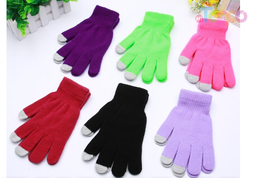 Acrylic 7-gage Solid Touch Panel Gloves